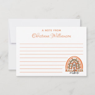 Halloween Vibes Boho Rainbow Fall Halloween Mitteilungskarte