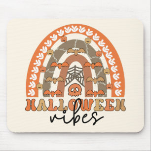 Halloween Vibes Boho Rainbow Fall Halloween Mousepad