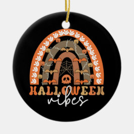 Halloween Vibes Boho Regenbogen Fall Spooky Keramik Ornament
