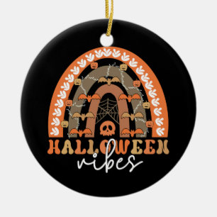 Halloween Vibes Boho Regenbogen Fall Spooky Keramik Ornament