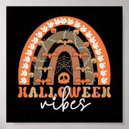 Halloween Vibes Boho Regenbogen Fall Spooky Poster