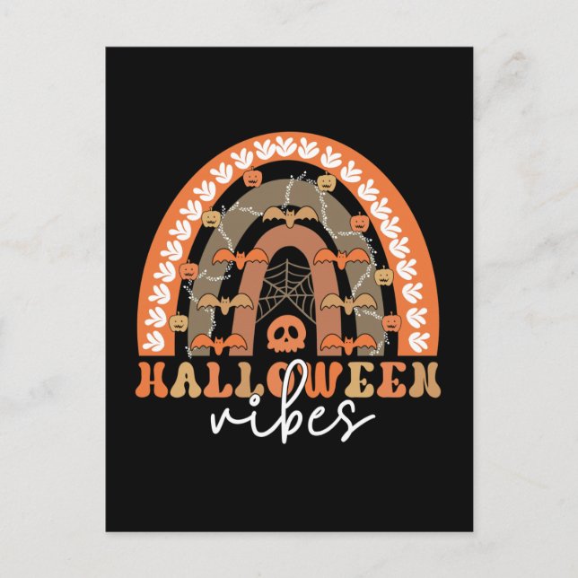 Halloween Vibes Boho Regenbogen Fall Spooky Postkarte (Vorderseite)