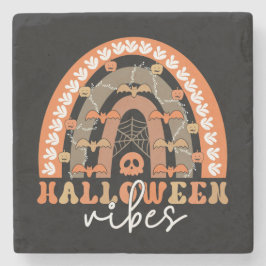 Halloween Vibes Boho Regenbogen Fall Spooky Steinuntersetzer