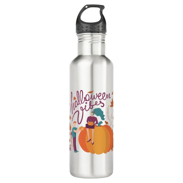 Halloween Vibes Edelstahlflasche (Vorderseite)