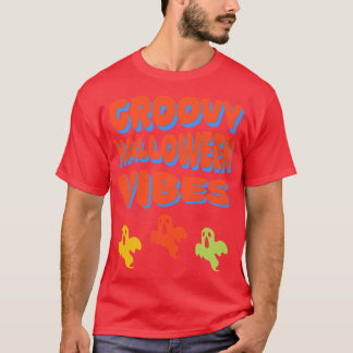 Halloween Vibes Ghosts Retro Colors T-Shirt