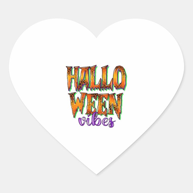 Halloween Vibes  Herz-Aufkleber (Vorderseite)