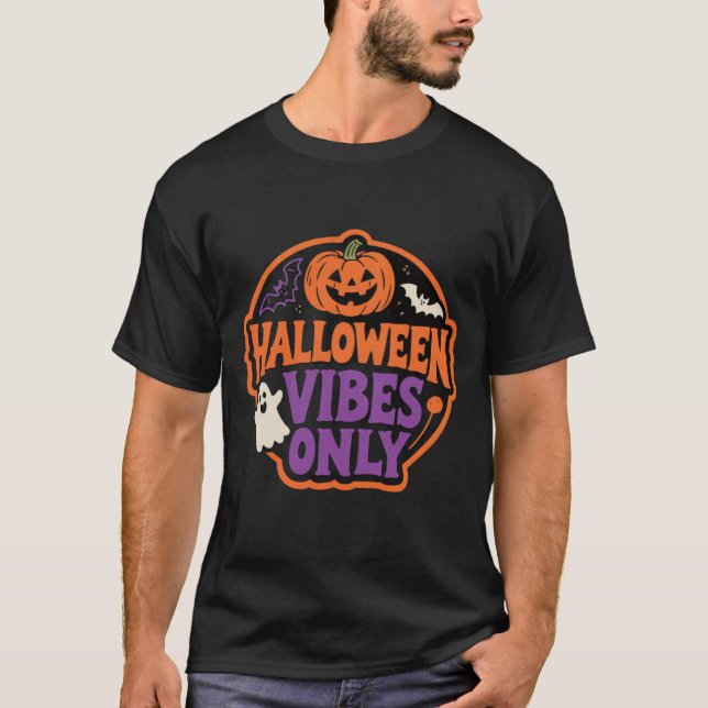 "Halloween Vibes Only" Retro Halloween Men T-Shirt (Vorderseite)