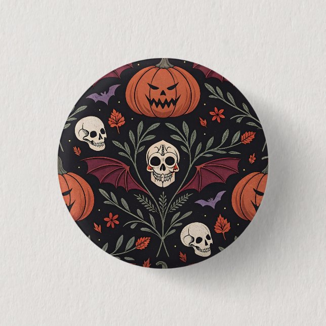 Halloween Vibes Pattern Button (Vorderseite)