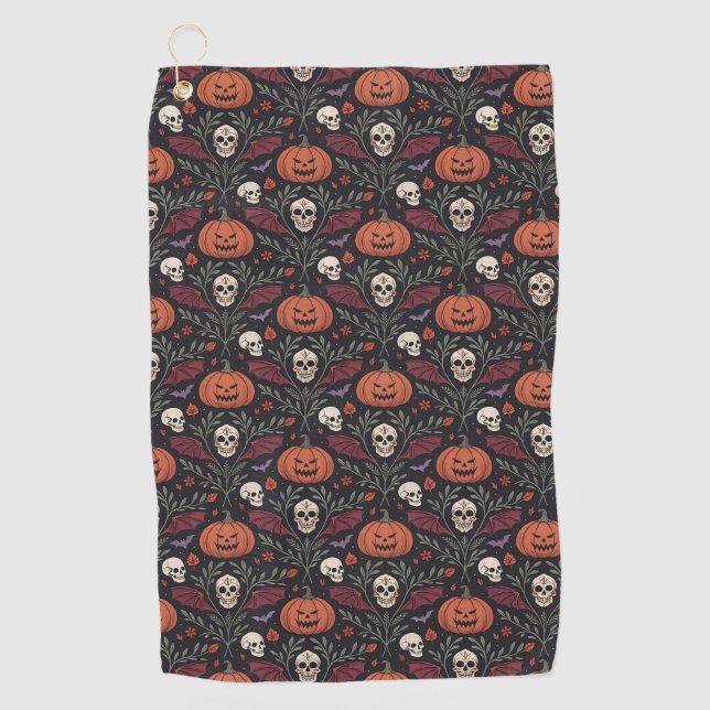 Halloween Vibes Pattern Golfhandtuch (Vorderseite)