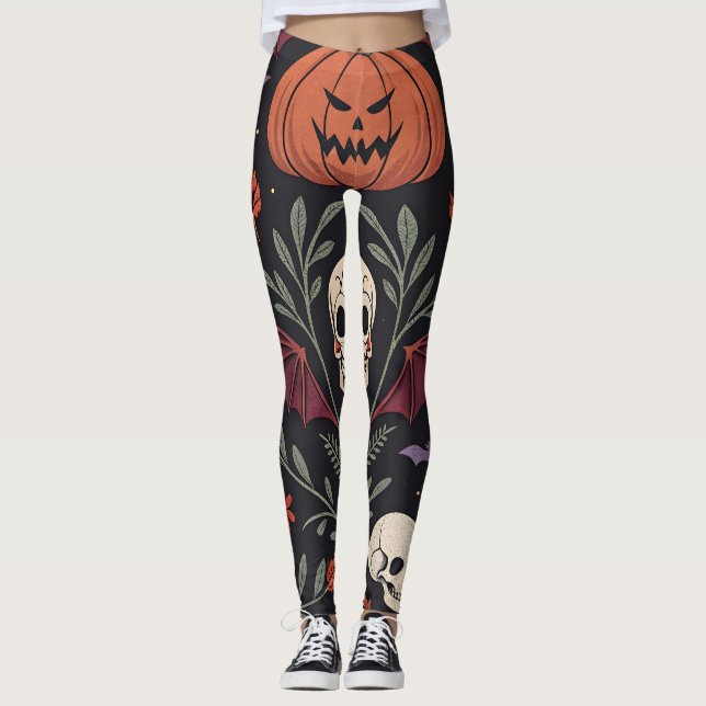 Halloween Vibes Pattern Leggings (Vorderseite)