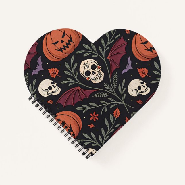 Halloween Vibes Pattern Notizbuch (Vorderseite)