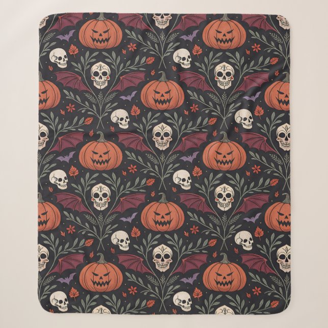 Halloween Vibes Pattern Sherpadecke (Vorderseite)