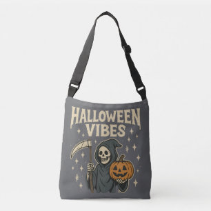 Halloween Vibes Sensenmann - Grau Tragetaschen Mit Langen Trägern