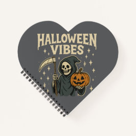 Halloween Vibes Sensenmann - Grauer Geist Notizbuch