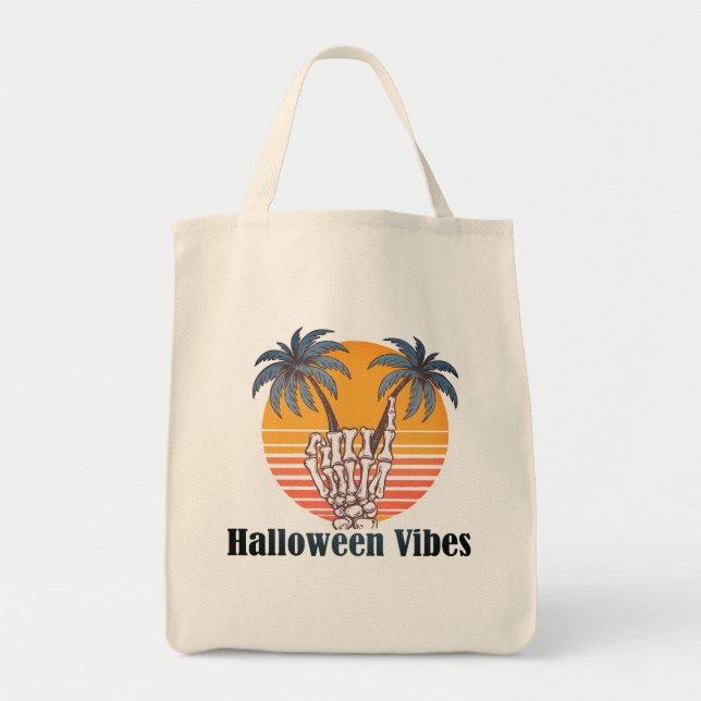 Halloween Vibes: Tropisches Skelett" Tragetasche (Vorne)