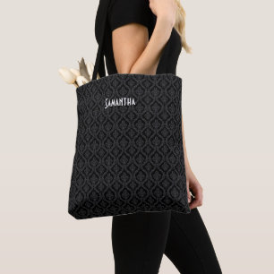 Halloween Viktorianisch Goth Black Brocade Damask  Tasche