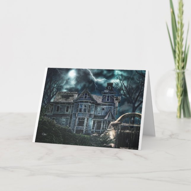 Halloween Viktorianisch House Karte (Vorderseite)