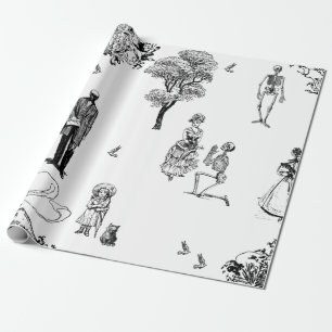 halloween viktorianischer skelett toiletten schäde geschenkpapier