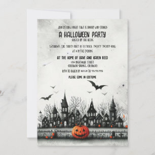 Halloween Village Halloween-Party Einladung