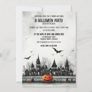 Halloween Village Halloween-Party Einladung