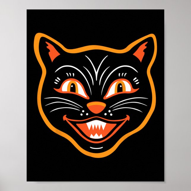 Halloween Vintag Black Cat Poster (Vorne)