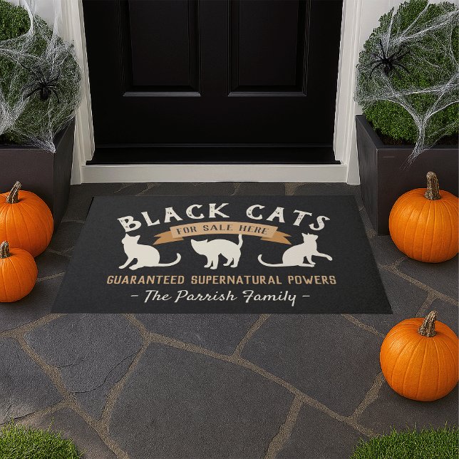 Halloween Vintag Black Cats Personalisiert Fußmatte (Von Creator hochgeladen)