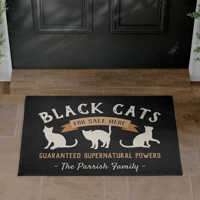 Halloween Vintag Black Cats Personalisiert Fußmatte (Von Creator hochgeladen)