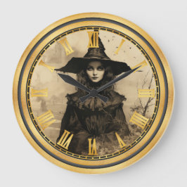 Halloween Vintag Gothic Hexe Große Uhr