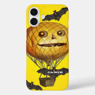 Halloween Vintag Pumpkin Ballon Mann und Fledermäu title_seo2