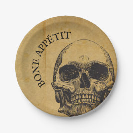 Halloween Vintag Skull | Knochenappetit Gothic Pappteller