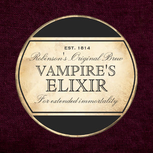 Halloween Vintage-Alchemie Vampir-Elixier-Etikett Runder Aufkleber