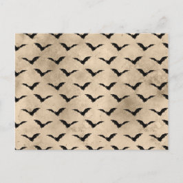 Halloween Vintage Black Bats Postkarte