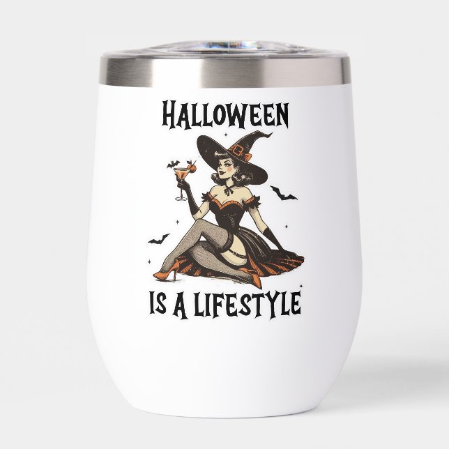 Halloween-Vintage Button-Up-Hexen (Vorderseite)