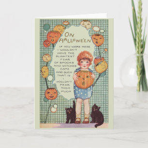 Halloween vintage craint la carte de voeux