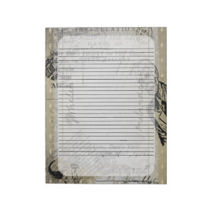 Halloween Vintage Ephamera Zombie Beängstigender B Notizblock