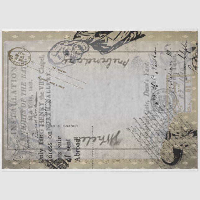 Halloween Vintage Ephamera Zombie Beängstigender B Seidenpapier (Vorderseite)