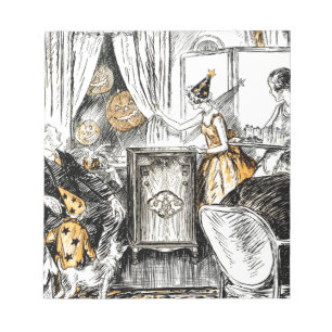 Halloween Vintage Flapper Notizblock