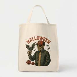 Halloween Vintage - Gruseliger Skelett Tragetasche