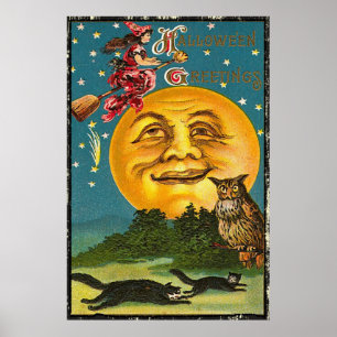 Halloween Vintage-Grußposter Poster