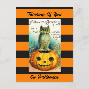 Halloween Vintage-Kunstpostkarte Postkarte