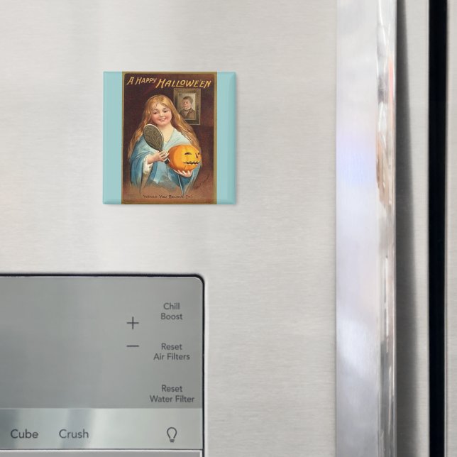 Halloween Vintage Lady mit Mirror Magnet (In Situ (Kühlschrank))