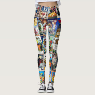 Halloween Vintage Postkarte Leggings