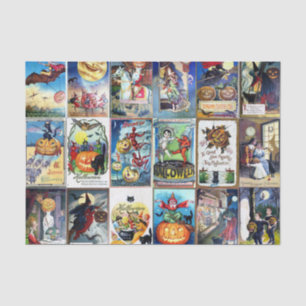 Halloween Vintage Postkarte Seidenpapier