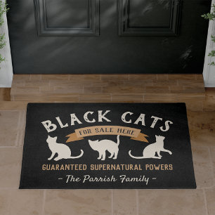 Halloween Vintage Schwarze Katzen Personalisiert Fußmatte