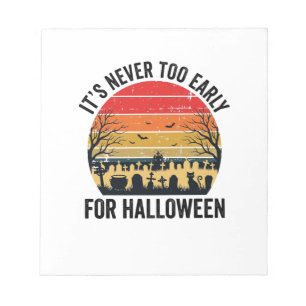 Halloween Vintage Sonnenuntergang Friedhof Katze V Notizblock