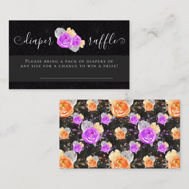 Halloween Vintager Blumenspulenduschenspinner Begleitkarte (Vorne/Hinten)