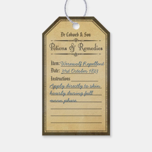 Halloween Vintager Werwolf-Abschreckende Tränenanh Geschenkanhänger (Vorderseite)