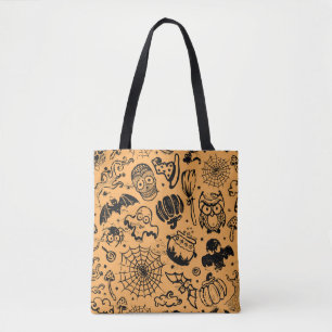 Halloween Vintages nahtloses Geschäft Tasche