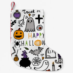 Halloween Vintages Set. Niedliches Silicon-Symbol Kleiner Weihnachtsstrumpf