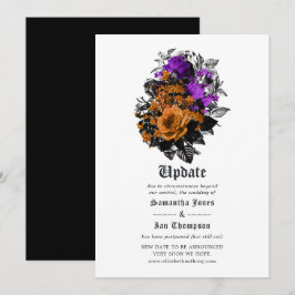 Halloween Vintages Shabby Floral Wedding Update Einladung